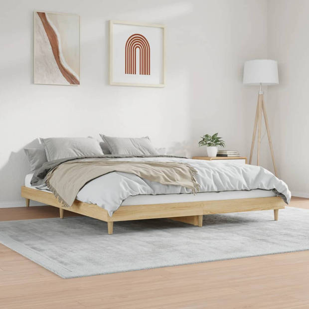 vidaXL Bedframe zonder matras hout sonoma eikenkleurig 140x200 cm