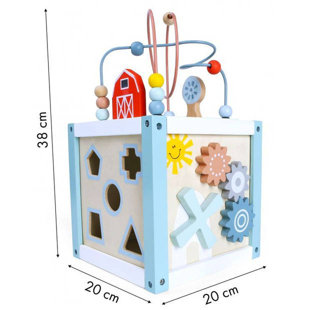 Ecotoys houten activiteiten kubus sorteerder - Educatief speelgoed voor handvaardigheid ontwikkeling