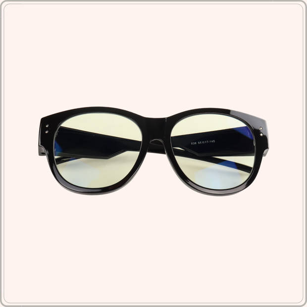 Montour Blauw Licht Filter Overzetbril - Jules - Ovaal Model - Zwart - Dames