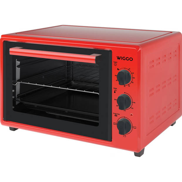 Wiggo WMO-E353(R) - Vrijstaande oven - 35 liter - Rood