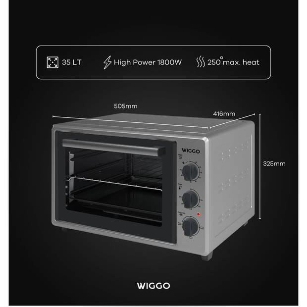 Wiggo WMO-E353(X) - Vrijstaande Oven - 35 liter - Rvs