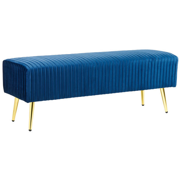 Beliani PATERSON - Hocker-Blauw-Fluweel