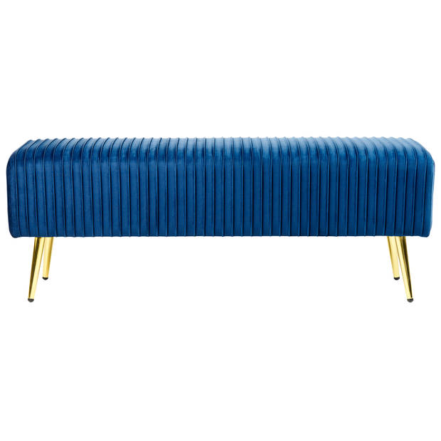 Beliani PATERSON - Hocker-Blauw-Fluweel