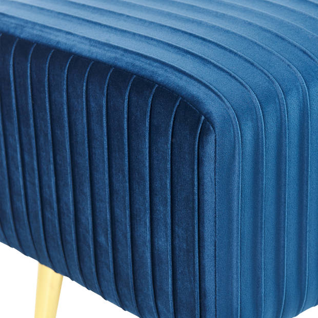 Beliani PATERSON - Hocker-Blauw-Fluweel