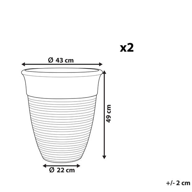 Beliani KATALIMA - plantenbak voor buiten-Grijs-Stenenmix, Polyresin