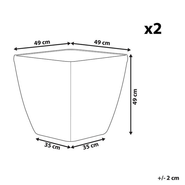 Beliani ASTRAS - plantenbak voor buiten-Zilver-Stenenmix, Polyresin