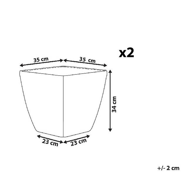 Beliani ASTRAS - plantenbak voor buiten-Zilver-Stenenmix, Polyresin