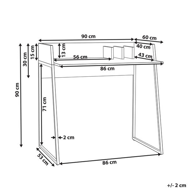 Beliani ANAH - Bureau-Lichte houtkleur-MDF