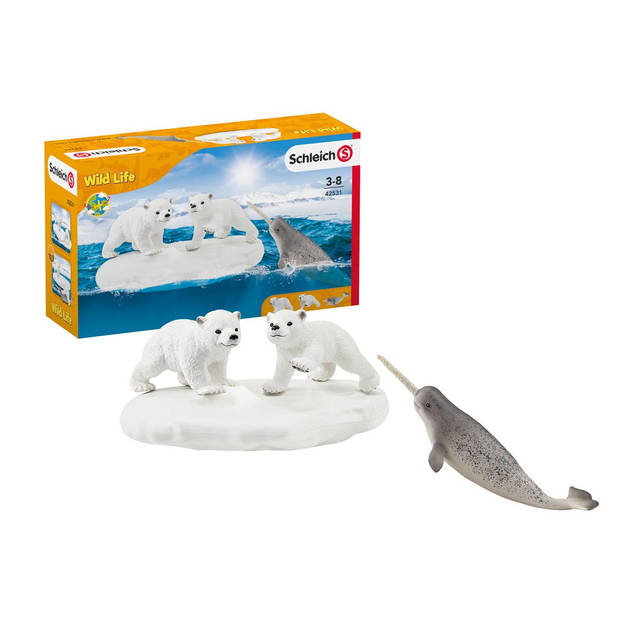 Set van Wilde Dieren Schleich Polar Bear Slide + 3 jaar