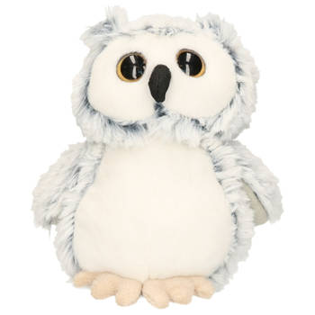 Uil grijs knuffel van zachte pluche - 17 cm zittend - Knuffeldieren speelgoed - Vogel knuffels