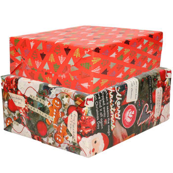 10x Rollen Kerst inpakpapier/cadeaupapier mixprint 250 x 70 cm - Cadeaupapier