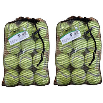 DID Tennisballen voordeelpakket - 24x stuks - geel - rubber/katoen - Tennisballen