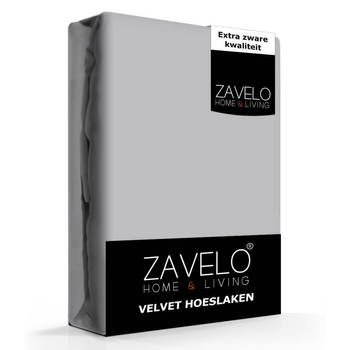 Zavelo Flanel Velvet Hoeslaken Grijs-2-persoons (140x200 cm)