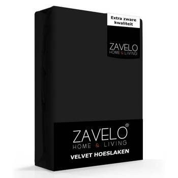 Zavelo Flanel Velvet Hoeslaken Zwart-2-persoons (140x200 cm)