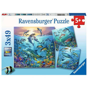 Ravensburger Kinderpuzzel 3x49 stukjes Dieren in de oceaan
