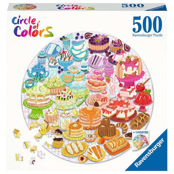 Ravensburger Puzzel 500 stukjes Round puzzle - Circle of colors - Desserts/pastries