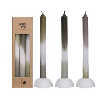 Dip Dye Candles Set 3 st. Olive/Mint