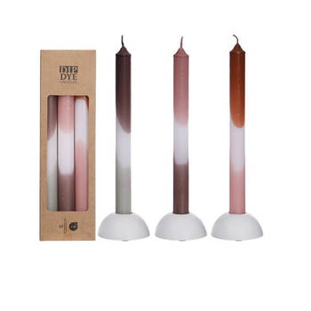 Dip Dye Candles Set 3 st. Pink/Olive