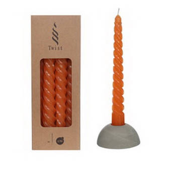 Twisted Candles Set 4 st. Cinnamon
