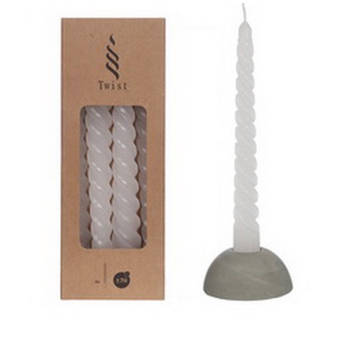 Twisted Candles Set 4 st. White