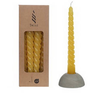 Twisted Candles Set 4 st. Honey