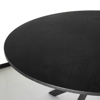 Eettafel rond visgraat Ozzy zwart 130cm ronde tafel