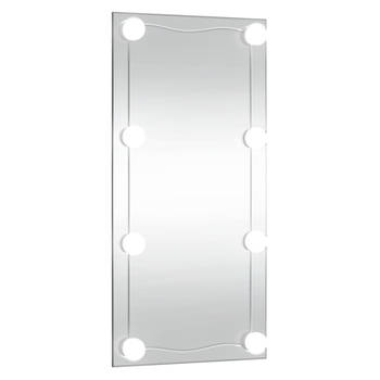 vidaXL Wandspiegel met LED's rechthoekig 30x60 cm glas