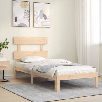 vidaXL Bedframe met hoofdbord massief hout