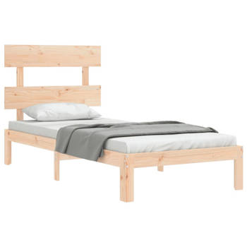 vidaXL Bedframe met hoofdbord massief hout