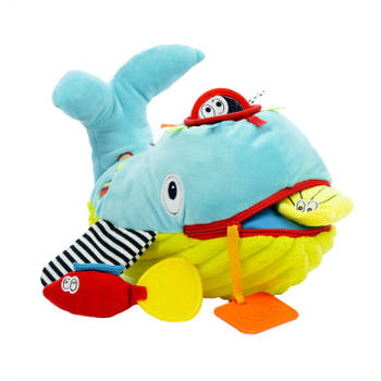 Dolce Toys speelgoed Classic activiteitenknuffel walvis Wallie - 21 cm
