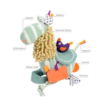 Dolce Toys speelgoed Primo activiteitenknuffel lama Lucy - 39 cm