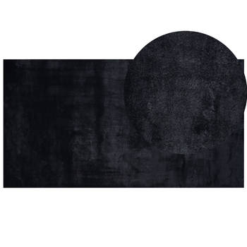 Beliani MIRPUR - Hoogpolig-Zwart-Polyester