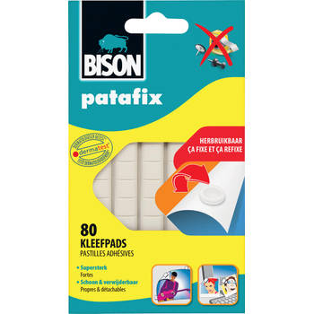 Bison Patafix kleefpads, blister met 80 stuks 12 stuks