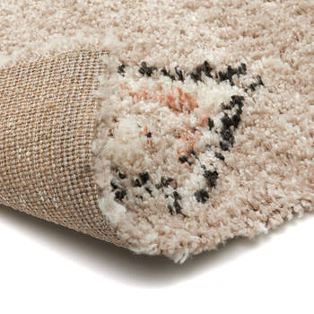 Berber Vloerkleed Hoogpolig Grijs/Beige - Ikat - Interieur05