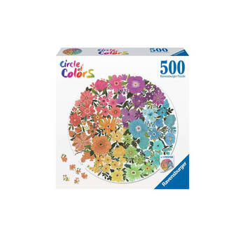Ravensburger Puzzel 500 stukjes Round puzzle - Circle of colors - Flowers