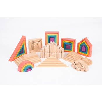 TickiT Regenboog Houten Vormen Set - 28 stuks