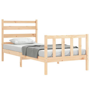 vidaXL Bedframe met hoofdbord massief hout