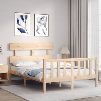 vidaXL Bedframe met hoofdbord massief hout