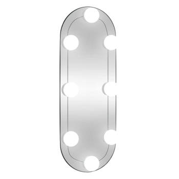 vidaXL Wandspiegel met LED's ovaal 15x40 cm glas