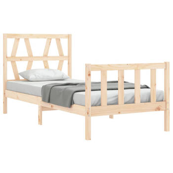 vidaXL Bedframe met hoofdbord massief hout