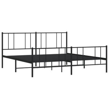 vidaXL Bedframe met hoofd- en voeteneinde metaal zwart 200x200 cm