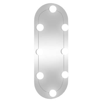 vidaXL Wandspiegel met LED's ovaal 20x50 cm glas