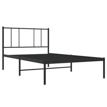 vidaXL Bedframe met hoofdbord metaal zwart 100x200 cm