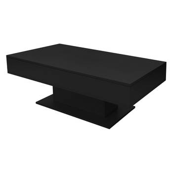 Salontafel 110x60x40 cm Zwart incl. 2 opbergvakken onder verschuifbaar blad ML-Design