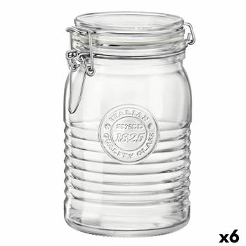 Voedselopslagcontainer Bormioli Rocco Officina Transparant Glas (6 Stuks) (1,15 L)