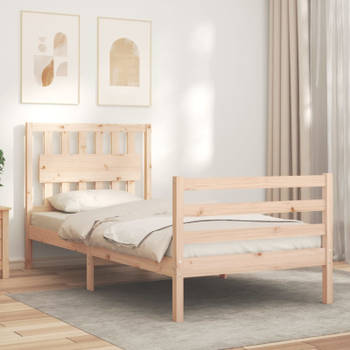 vidaXL Bedframe met hoofdbord massief hout