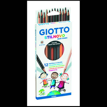 Giotto Giotto Stilnovo - Hangable Box With 12 Skin Tones Colouring Pencils (Pefc)