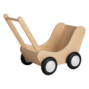 Van Dijk Toys houten Poppenwagen - Naturel (Flatpacked) (Kinderopvang kwaliteit)