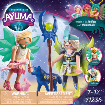 Playmobil Adventures of Ayuma - Crystal en Moon Fairy met totemdieren 71236