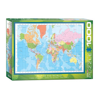 Eurographics puzzel Map of the World - 1000 stukjes